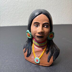 MINIHAHA Hand Painted Native American Indian Bust
